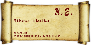 Mikecz Etelka névjegykártya